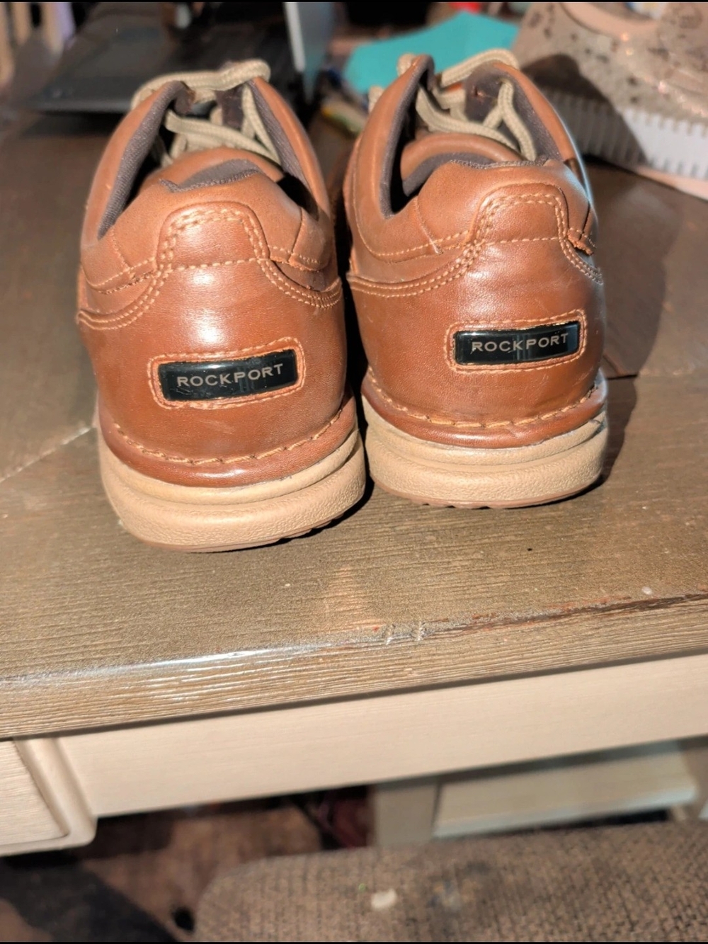 Rockport Brown Leather Casual Lace-Up Oxfords